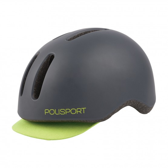 Commuter - Urban Helmet with Rear Led Light Dark Grey and Flo Yellow - M Size