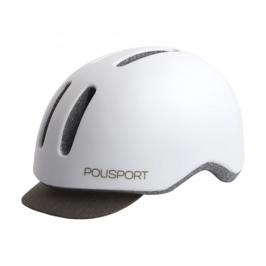 Commuter - Casque de Vlo Urbain Blanc et Gris avec Feu Arrire - Taille L