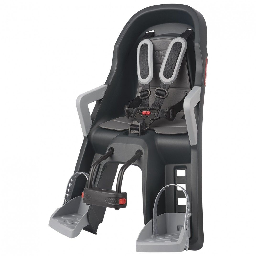Guppy Mini - Child Baby Seat Dark Grey and Silver with Front Mounting System