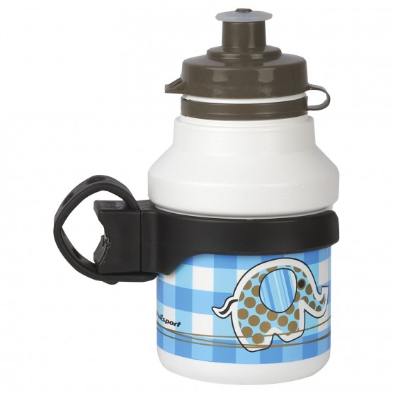 Bundle Kit: Bottle Cage + Water Bottle for Kids Blue and White