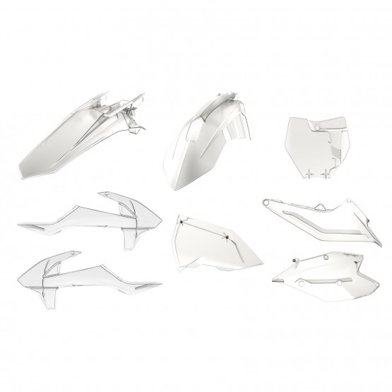 KTM SX,SX-F XC,XC-F - Replica Plastic Kit Clear - 2016-18 Models