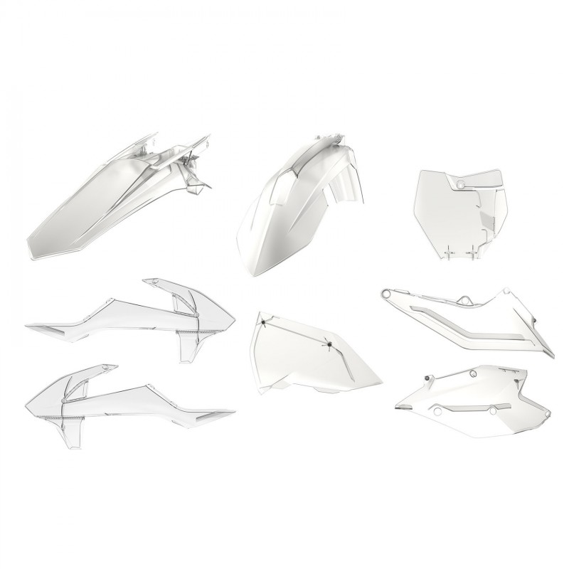 KTM SX,SX-F XC,XC-F - Kit Plastique Transparent - Modelos 2016-18