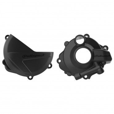 Honda CRF250R - Clutch and Ignition Cover Protector Kit Black Black -2018-22 Models