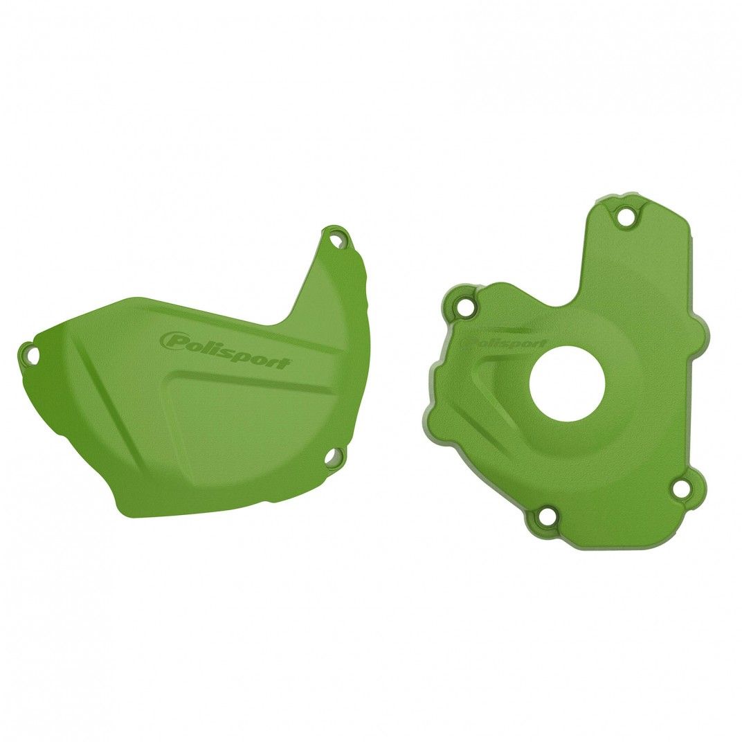 Kawasaki KX250F Clutch and Ignition Cover Protector Kit Black Green
