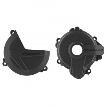 Sherco SE250/300 - Clutch and Ignition Cover Protector Kit Black Black - 2014-21 Models