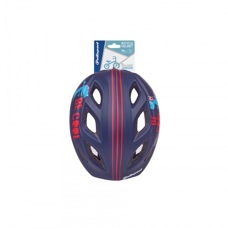 S Junior Premium - Casco per Bicicletta Blu e Rosso