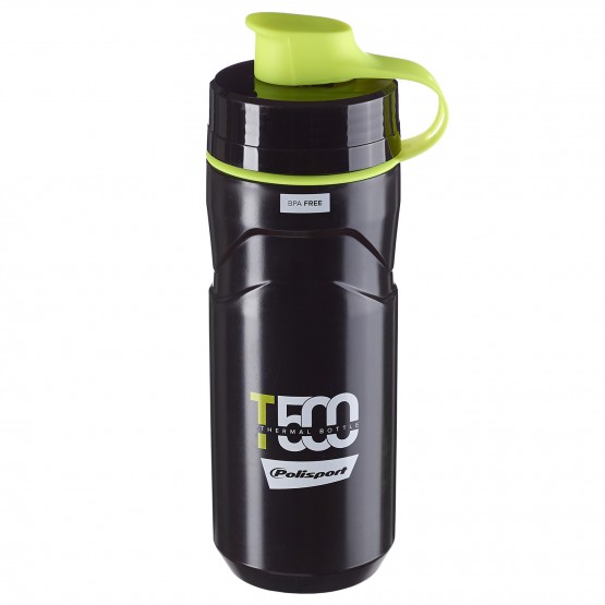 T500 - Thermal Water Bottle 500ML Black and Lime Green
