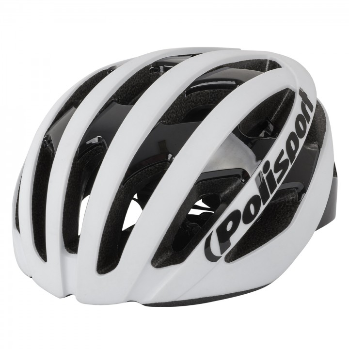 POLISPORT Light Pro Casco Bici Uomo/Donna - Taglia L (55-58 Cm) Aerodinamico Con Visiera E Fibbia Magnetica - Nero/Bianco/Grigio