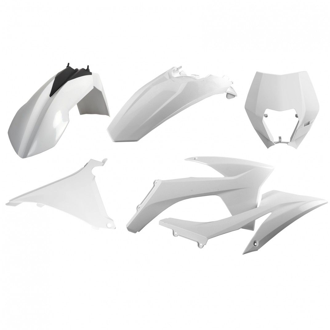 KTM EXC,EXC-F XC-W,XCF-W - Enduro Plastic Kit White - 2012-13 Models
