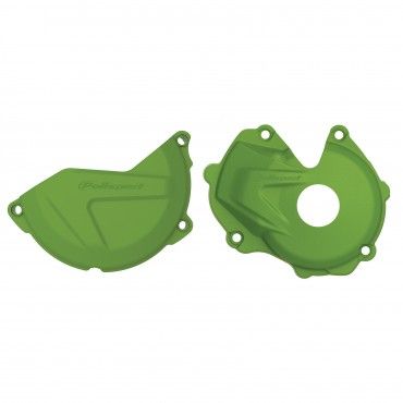 Kawasaki KX450F - Clutch and Ignition Cover Protector Kit Black Green -2016-18 Models