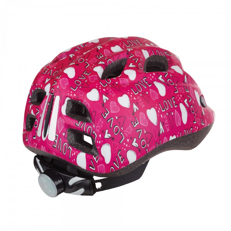 S Junior Premium - Casco de Bicicleta Rosa para Nios con Luz LED