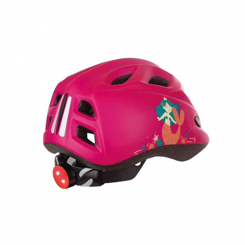 XS Kids Premium - Kinder Fahrradhelm Rosa mit Led-Licht 