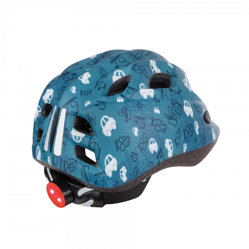 XS Kids Premium - Casco de Bicicleta para Nios Azul con Luz Led