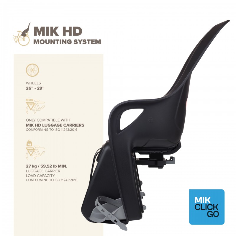 KOARI MIK-HD - Rear Child Bicycle Seat for MIK-HD racks Black/Grey