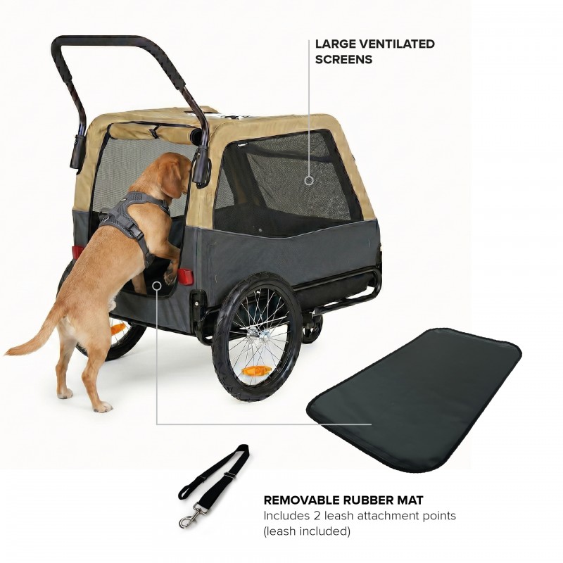 Hundefahrradanh�nger & Hundewagen 2 in 1