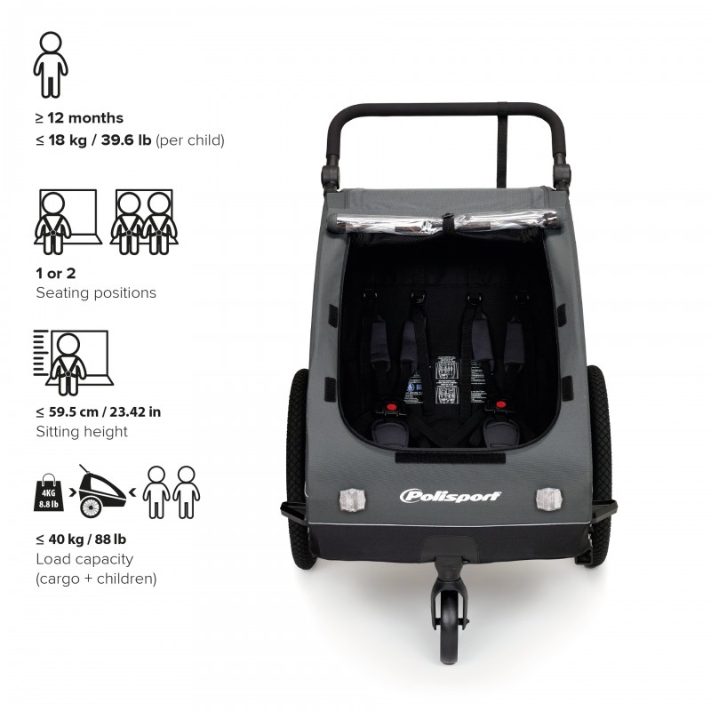 Kids Bicycle Trailer & Stroller 2-in-1